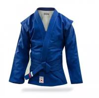 Куртка для самбо Крепыш Я, сертификат ВФС, размер 160, синий