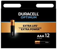 Батарейка Duracell AAA LR03 Alkaline Optimum MX2400 BL12, 12шт