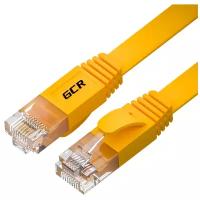 Патч-корд PROF плоский UTP cat.6 10 Гбит/с RJ45 LAN компьютерный кабель для интернета (GCR-LNC65) желтый 1.0м