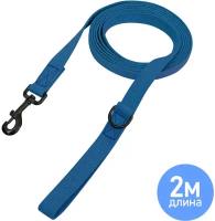 Поводок для прогулок ZooOne брезент синий, 25 мм х 2 м