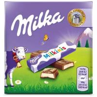 Шоколад Milka Milkinis молочный с молочной начинкой порционный, 43.75 г