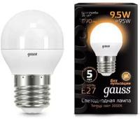 Лампа светодиодная Gauss 105102110 LED Globe E27 9.5W 3000K 150-265V