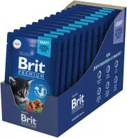 Влажный корм для котят Brit Premium, беззерновой, с цыпленком 14 шт. х 85 г (кусочки в соусе)
