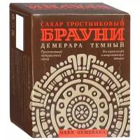 Сахар тростниковый брауни Dark demerara коричневый кусковой, 500г