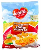 Хлопья кукурузные Любятово готовый завтрак, 160 г х 20 шт