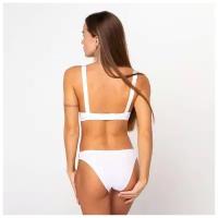 Женские хлопковые трусы танга с боковыми полосками Innamore Intimo Acacia BD32002 Tanga, размер 44, цвет Белый