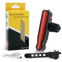 Задняя велосипедная фара Bicycle Laser Polyline Tail Light LD-51, USB