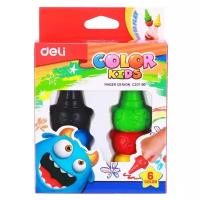 Deli Восковые пальчиковые мелки Color Kids 6 цветов
