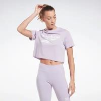 Футболка Reebok RI BL Crop Tee, размер S, фиолетовый