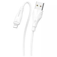 Кабель Borofone USB - Lightning (BX18), 1 м, 1 шт., white