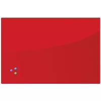 Доска магнитно-маркерная стеклянная Brauberg красная, 60х90 см, 3 магнита