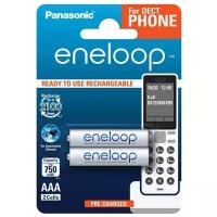 Аккумулятор Ni-Mh 750 мА·ч 1.2 В Panasonic eneloop DECT AAA, в упаковке: 2 шт