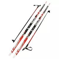 Лыжный комплект (лыжи + палки + крепления) NNN 170 СТЕП Step-in, Brados LS Sport red