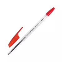 BRAUBERG Ручка шариковая brauberg x-333, красная, корпус прозрачный, узел 0,7 мм, линия письма 0,35 мм, 142407, 100 шт