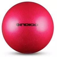 Мяч для художественной гимнастики INDIGO металлик 300 г IN119 Розовый с блестками 15 см