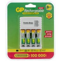 Аккумулятор Ni-Mh 1000 мА·ч 1.2 В GP Rechargeable 1000 Series AAA + ЗУ, 4 шт