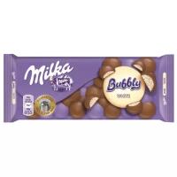 Шоколад Milka Bubbly White молочный с пористым белым