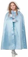 Плащ Принцессы голубой сатин для девочки (15814) 116 см
