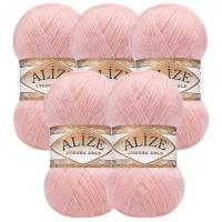 Пряжа Alize Angora Gold, 20 % шерсть, 80 % акрил, 100 г, 550 м, 5 шт., 363 светло-розовый 550 м