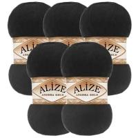 Пряжа Alize Angora Gold, 20 % шерсть, 80 % акрил, 100 г, 550 м, 5 шт., 60 черный