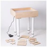Стол для рисования песком с белой подстветкой, 30х40 см + гребень и трафарет