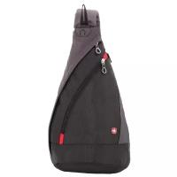 Рюкзак SWISSGEAR с одним плечевым ремнем, черный/серый, 25x15x45 см, 7 л