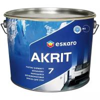 Краска акриловая Eskaro Akrit 7 полуматовая бесцветный 9 л