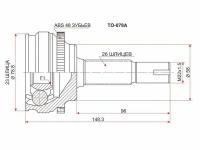 Шрус Наружный Toyota Corolla/Runx/Opa/Rav4 Ca2#/Sv50/Allion/Wish 4wd 1zz 4wd/1az-Fse/3zz(Euro) 00-05 Sat арт. TO-078A