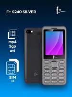 Смартфон F+ S240 Silver 2.4'' 32MB RAM, 32MB, 16GB flash, 0.08Mpix, 2 Sim, BT v2.1, Micro-USB, 1000m