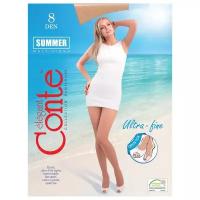 Колготки Conte elegant Summer Open Toe, 8 den, размер 4, бежевый, золотой