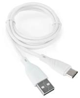 Кабель USB 2.0 A - USB Type-C (m-m), 1м Classic 0.1, белый, блистер Cablexpert CCB-USB2-AMCMO1-1MW