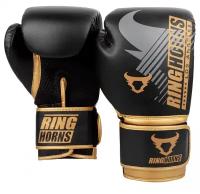 Ringhorns боксерские тренировочные перчатки черно- золотые Charger MX 16 унций