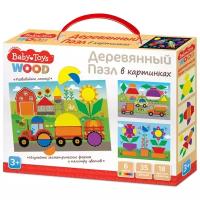 Десятое королевство Baby Toys Wood (04098), 35 дет., 4.8х18х23.5 см, разноцветные фигуры