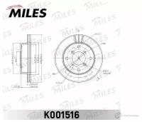 Диск тормозной SUZUKI SWIFT 1 0 1 3 89 01 передний вент D 231мм MILES K001516