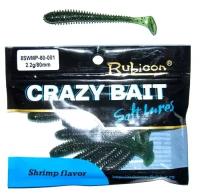 RUBICON Съедобная силиконовая приманка RUBICON Crazy Bait SWMP 2.2g, 80mm, цвет 001 (8 шт, аромат креветки)