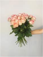 Букет роза розово-белая 60СМ 25 шт