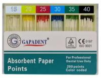 Штифты бумажные абсорбирующие эндоканальные стоматологические Gapadent Absorbent Points