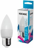 Лампа светодиодная LED 7.5Вт CN 220В Е27 D37х99 4500 белый 600лм Космос