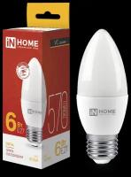 Лампа светодиодная IN HOME LED-СВЕЧА-VC 4690612020402, E27, C37