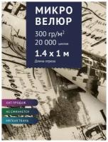 Ткань Велюр, модель Микровелюр, цвет Серый Санкт-Петербург (M38-2) (Ткань для шитья, для мебели)