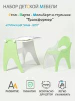 Растущий набор детской мебели Стол - Парта - Мольберт и стульчик 