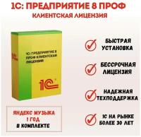 1С Предприятие 8 ПРОФ. Клиентская лицензия на 5 рабочих мест. Электронная поставка