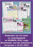 Газета Крот. Комплект газет со СКАНВОРДАМИ за НОЯБРЬ 2022 года: 14 выпусков от формата А2 до А5