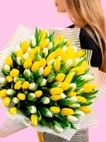 Букет Тюльпанов микс 101 шт, красивый букет цветов, шикарный, цветы премиум, тюльпаны