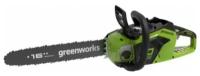 Пила цепная аккумуляторная Greenworks GD40CS18, 40V, 40 см, бесщеточная, до 1,8 КВТ, с АКБ 2АЧ и ЗУ