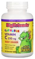 Natural Factors Big Friends Chewable Vitamin C таб. жев., 250 мг, 200 г, 90 шт., апельсин