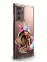 Прозрачный силиконовый чехол MustHaveCase для Samsung Galaxy Note 20 Ultra Unicorn Girl для Самсунг Галакси Ноут 20 Ультра Противоударный