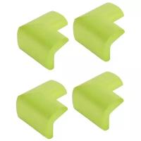 Защитные мягкие уголки для мебели 4 шт зеленые Г-профиль