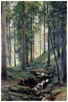 Репродукция на холсте Ручей в лесу (Stream in the Forest) №2 Шишкин Иван 40см. x 61см