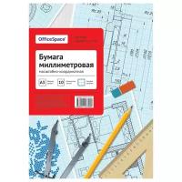 Миллиметровая бумага OfficeSpace 42 х 29.7 см 65 г/м², 10 л. голубой A3 42 см 29.7 см 65 г/м²